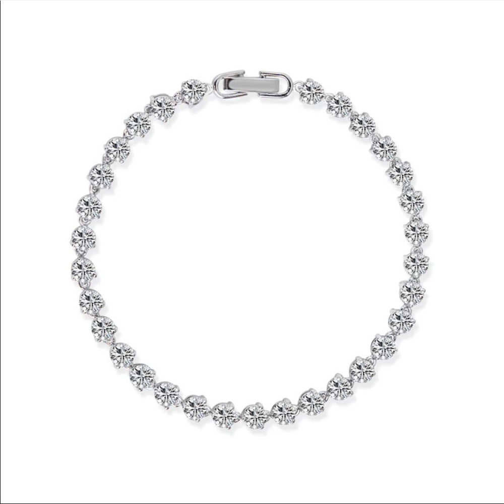 NEW 925 STERLING SILVER DIAMOND ROUND TENNIS BRACELET - Picture 5 of 6